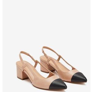 Express Cap Toe Block heel sling back 7.5